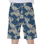 Japanese Ocean Wave Pattern Print Men's Beach Shorts