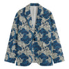 Japanese Ocean Wave Pattern Print Men's Blazer