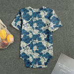 Japanese Ocean Wave Pattern Print Men's Bodysuit