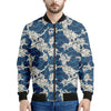 Japanese Ocean Wave Pattern Print Men's Bomber Jacket