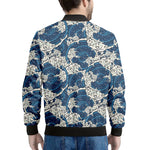 Japanese Ocean Wave Pattern Print Men's Bomber Jacket