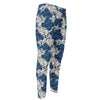 Japanese Ocean Wave Pattern Print Men's Compression Pants