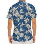 Japanese Ocean Wave Pattern Print Men's Deep V-Neck Shirt