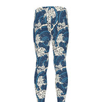Japanese Ocean Wave Pattern Print Men's leggings