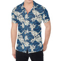 Japanese Ocean Wave Pattern Print Men's Shirt