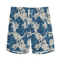 Japanese Ocean Wave Pattern Print Men's Athletic Shorts