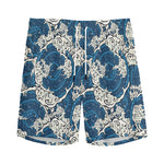 Japanese Ocean Wave Pattern Print Men's Sports Shorts