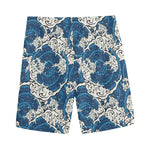 Japanese Ocean Wave Pattern Print Men's Sports Shorts