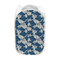 Japanese Ocean Wave Pattern Print Mesh Laundry Hamper