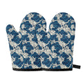 Japanese Ocean Wave Pattern Print Oven Mitts
