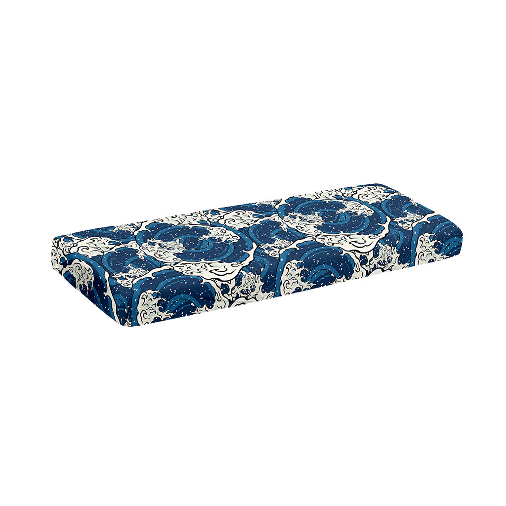 Japanese Ocean Wave Pattern Print Piano Keyboard Cover