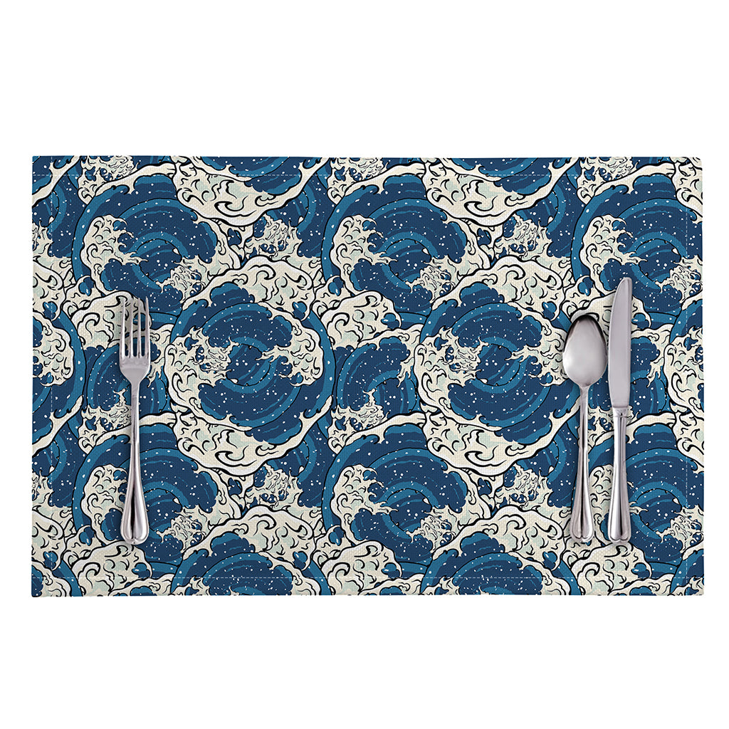 Japanese Ocean Wave Pattern Print Placemat