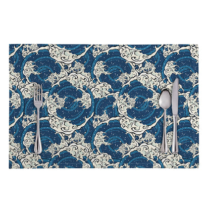 Japanese Ocean Wave Pattern Print Placemat