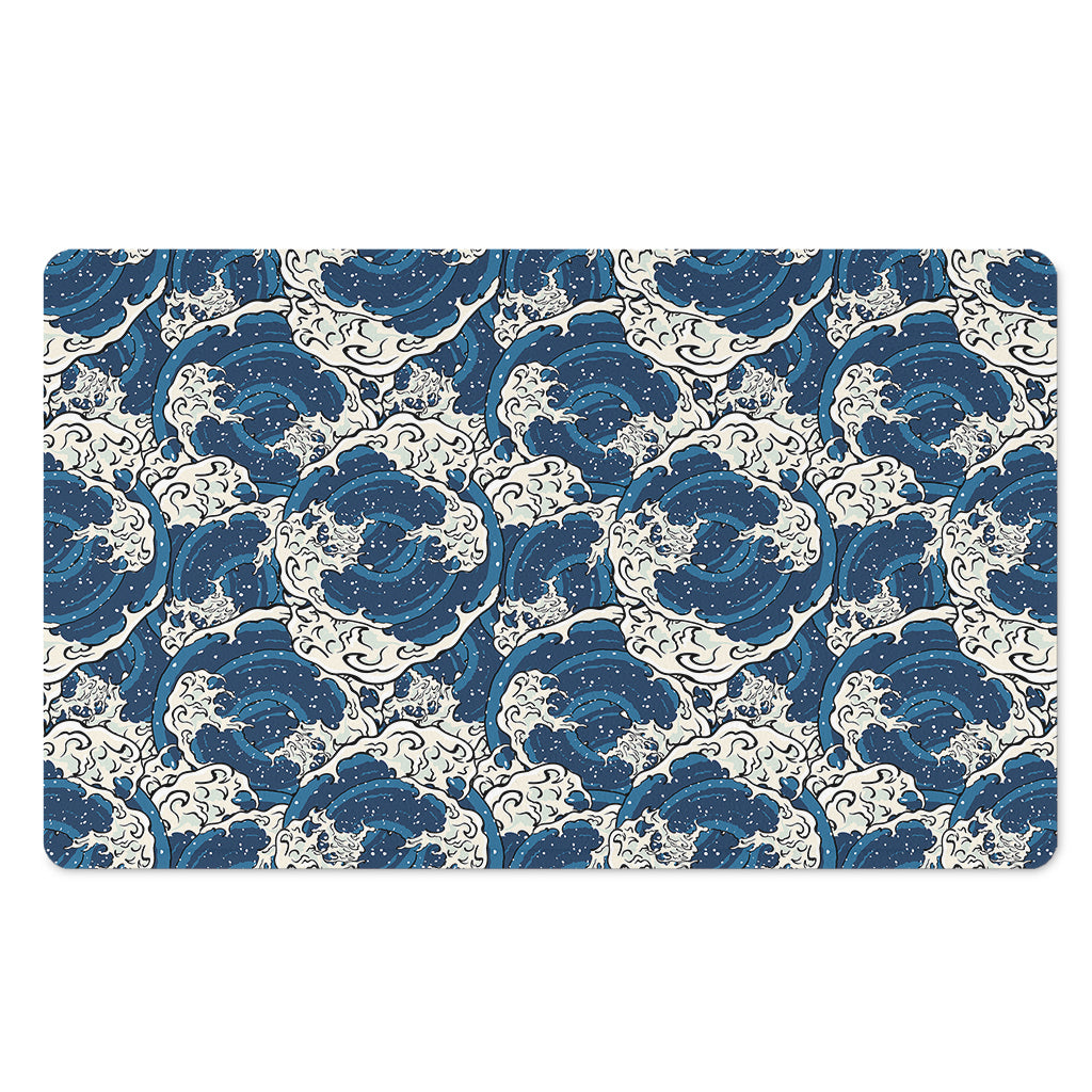 Japanese Ocean Wave Pattern Print Polyester Doormat