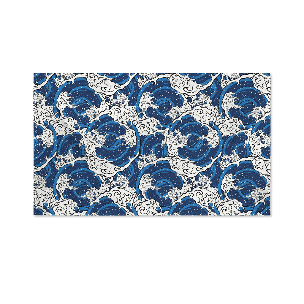 Japanese Ocean Wave Pattern Print Polyester Flag