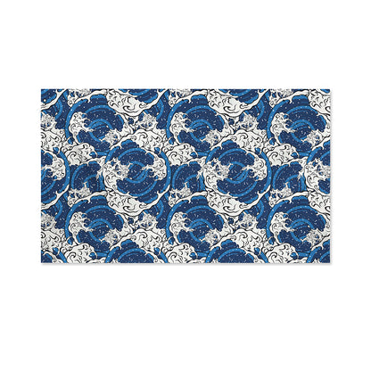 Japanese Ocean Wave Pattern Print Polyester Flag