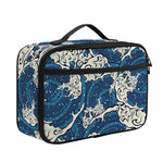 Japanese Ocean Wave Pattern Print Portable Lunch Bag
