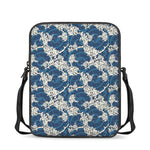 Japanese Ocean Wave Pattern Print Rectangular Crossbody Bag