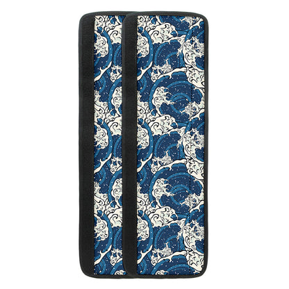 Japanese Ocean Wave Pattern Print Refrigerator Handle Covers