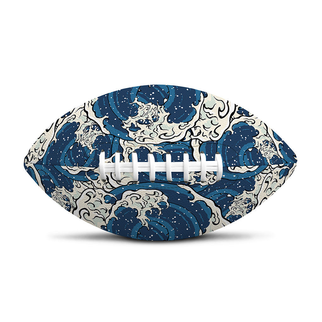 Japanese Ocean Wave Pattern Print Rugby Ball