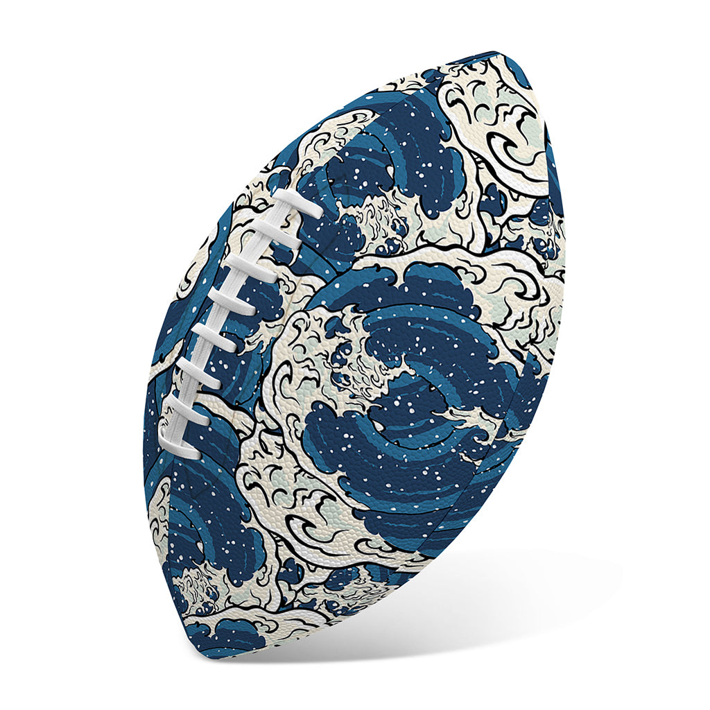 Japanese Ocean Wave Pattern Print Rugby Ball