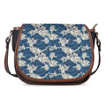 Japanese Ocean Wave Pattern Print Saddle Bag