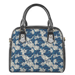 Japanese Ocean Wave Pattern Print Shoulder Handbag