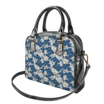 Japanese Ocean Wave Pattern Print Shoulder Handbag