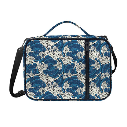 Japanese Ocean Wave Pattern Print Shoulder Strap Bible Bag