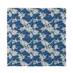 Japanese Ocean Wave Pattern Print Silk Bandana
