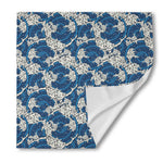 Japanese Ocean Wave Pattern Print Silk Bandana