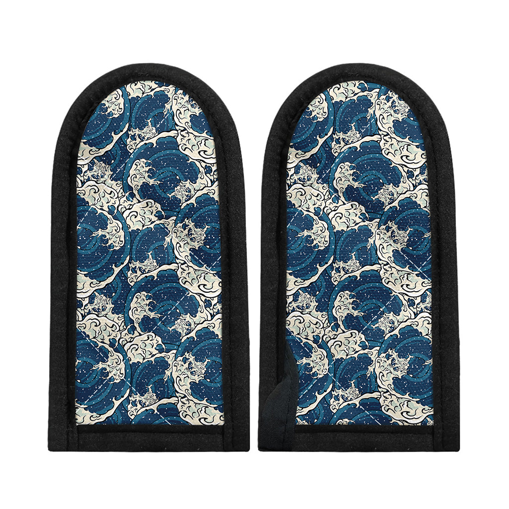Japanese Ocean Wave Pattern Print Skillet Handle Cover