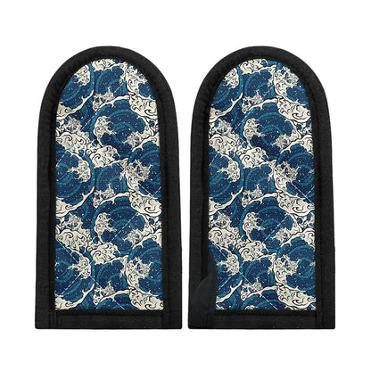 Japanese Ocean Wave Pattern Print Skillet Handle Cover