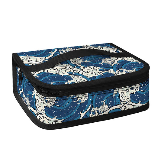 Japanese Ocean Wave Pattern Print Small Lunch Bag