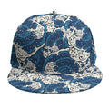 Japanese Ocean Wave Pattern Print Snapback Cap