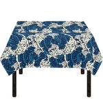 Japanese Ocean Wave Pattern Print Tablecloth