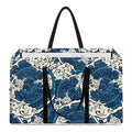 Japanese Ocean Wave Pattern Print Utility Tote Bag