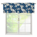 Japanese Ocean Wave Pattern Print Window Valance