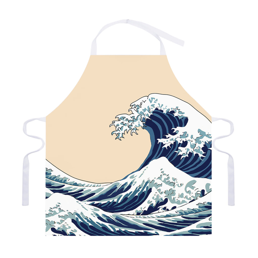 Japanese Ocean Wave Print Adjustable Apron