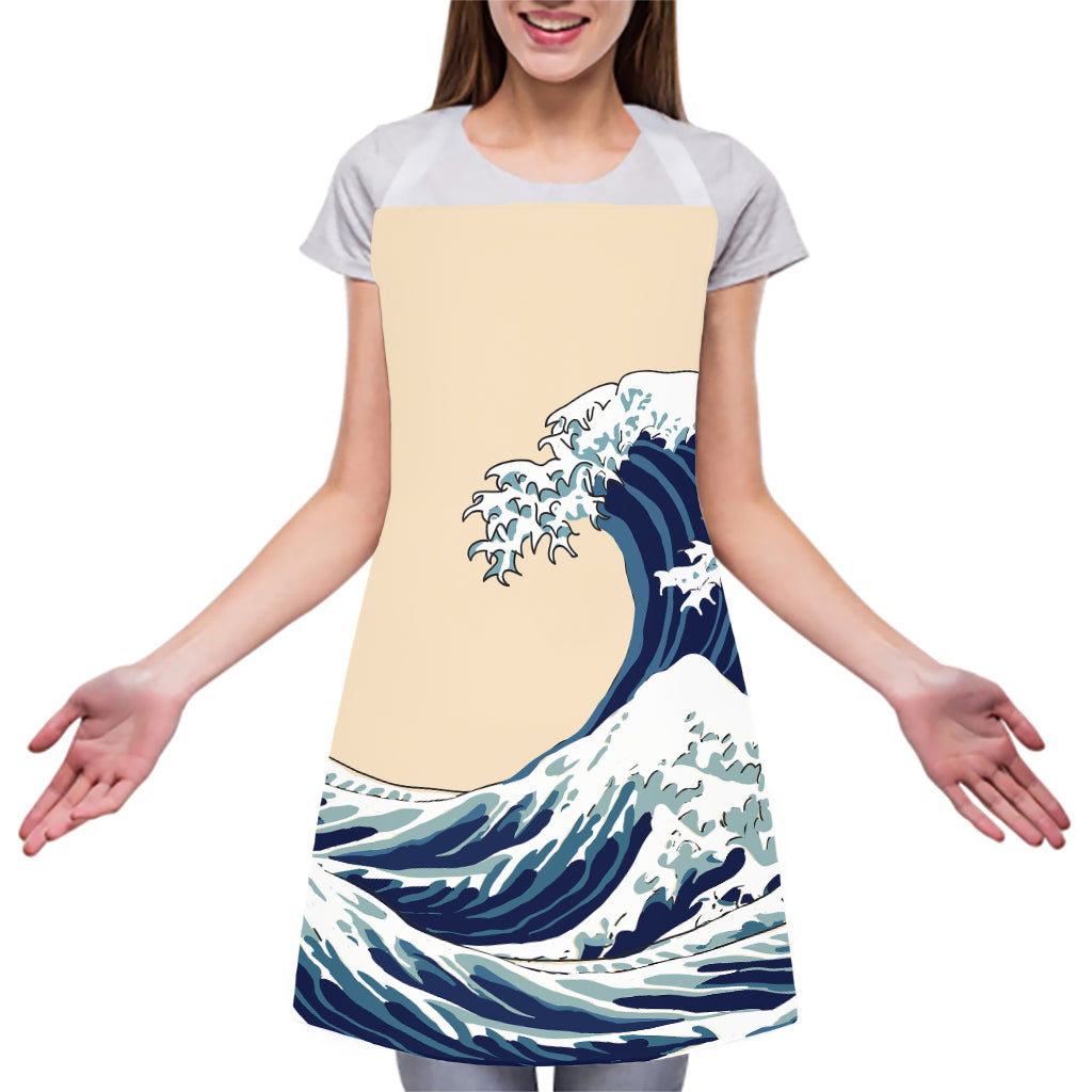 Japanese Ocean Wave Print Adjustable Apron