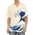 Japanese Ocean Wave Print Aloha Shirt