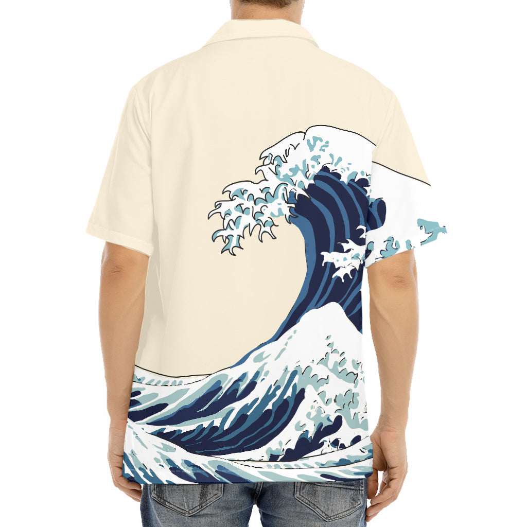Japanese Ocean Wave Print Aloha Shirt