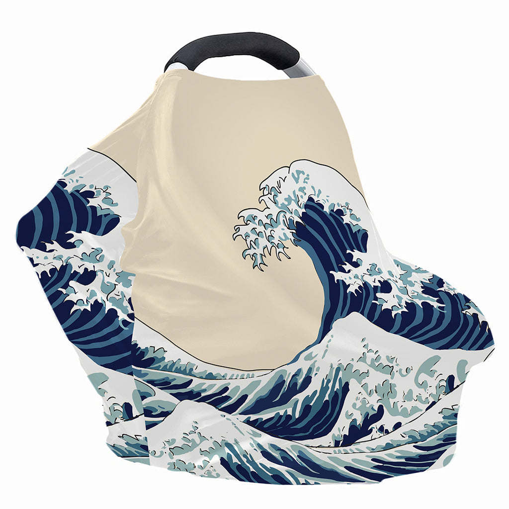 Japanese Ocean Wave Print Baby Seat Cover