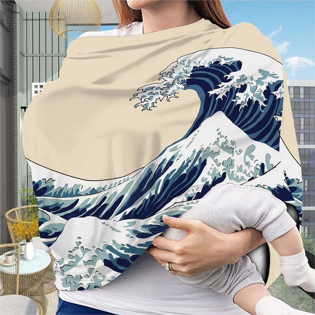 Japanese Ocean Wave Print Baby Seat Cover