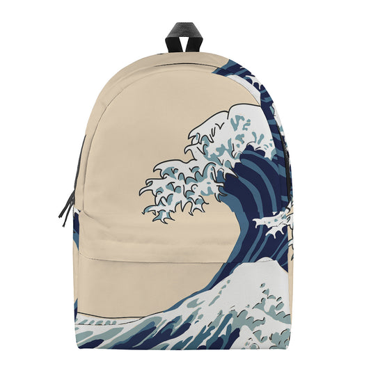 Japanese Ocean Wave Print Backpack