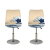 Japanese Ocean Wave Print Bar Stool Covers