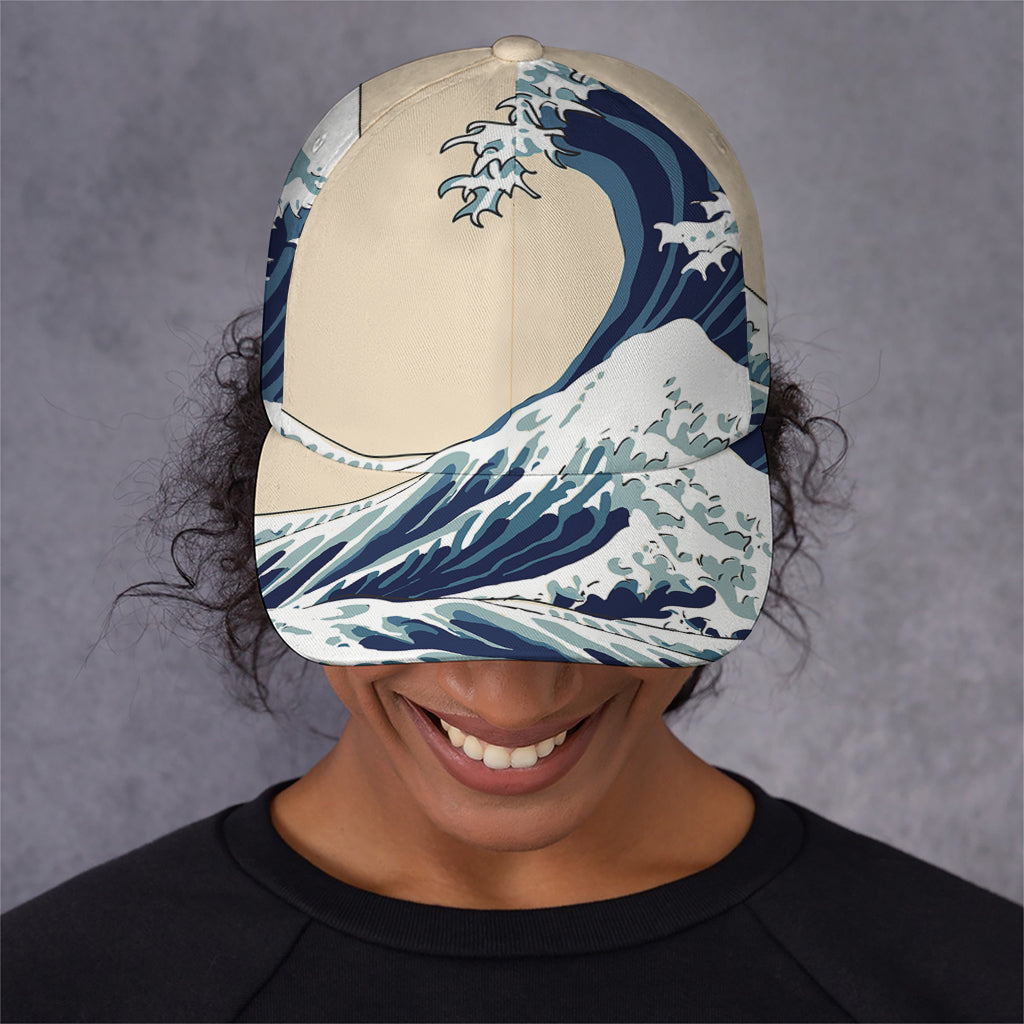 Japanese Ocean Wave Print Baseball Cap