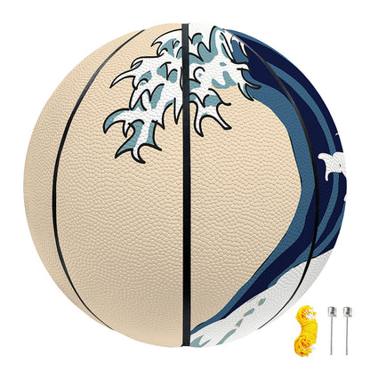 Japanese Ocean Wave Print Basketball