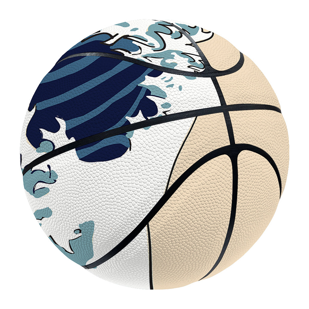 Japanese Ocean Wave Print Basketball