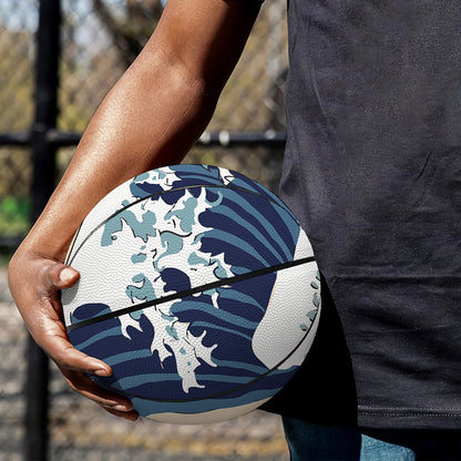 Japanese Ocean Wave Print Basketball